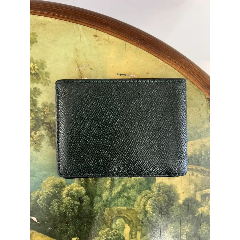 Coach Black Crossgrain Leather Bifold Wallet Card Case